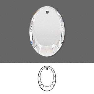Swarovski Crystal Pendant Oval 18x12mm