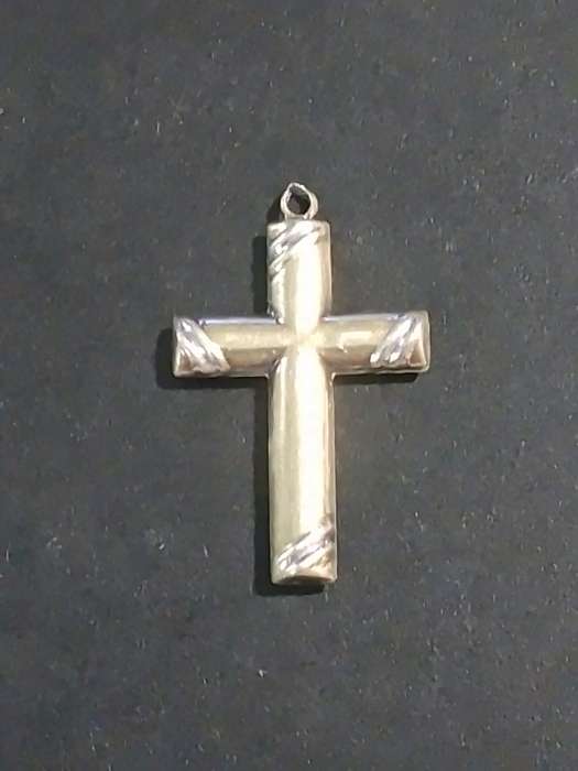 `HOLLOW GOLD CROSS` Pendant set in 9CT White and Yellow Gold.