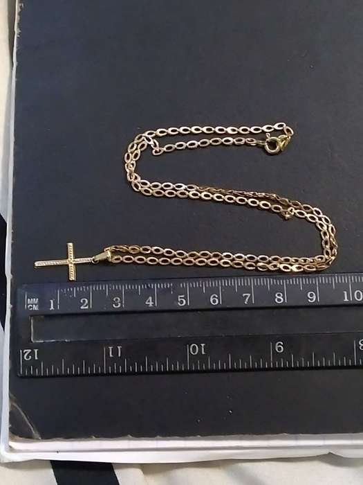 Ladies Cross Necklace and Pendant in 9CT Yellow Gold
