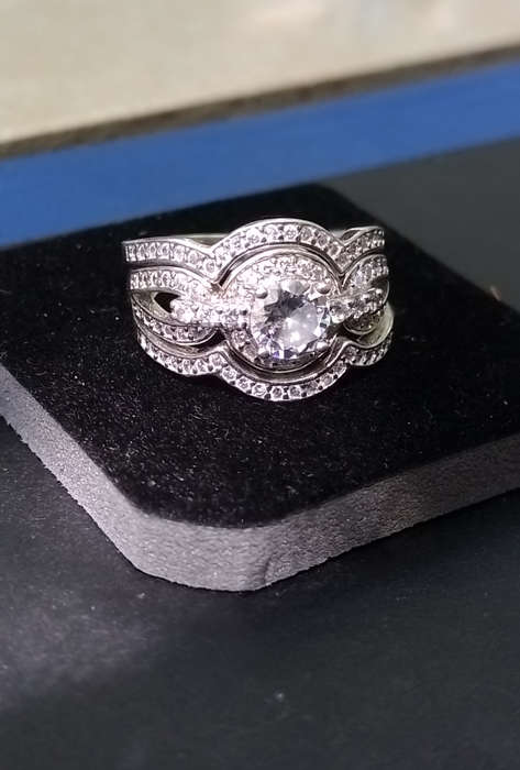 Beautiful 925 Sterling Silver CZ Wedding Band