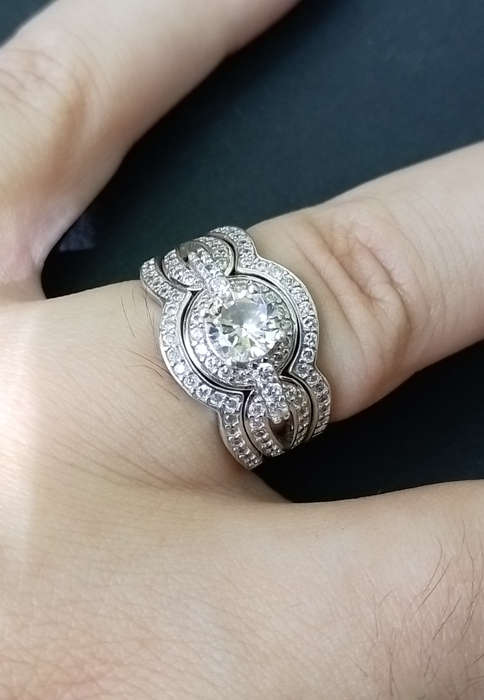 Beautiful 925 Sterling Silver CZ Wedding Band