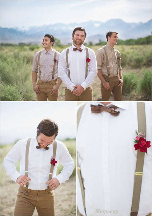 Mens Suspenders Wide Adjustable and Elastic Braces Y Shape with Clips