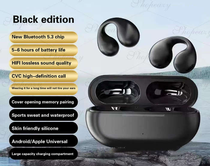 Wireless Ear Clip Bone Conduction Headphones
