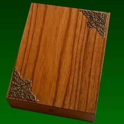 Wooden Box with Corner Decor