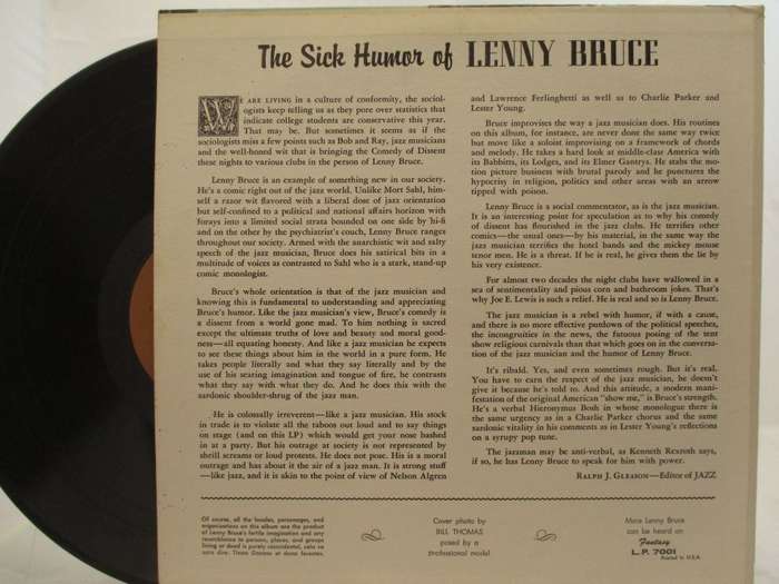 LENNY BRUCE - THE SICK HUMOR OF LENNY - USA VG+ /VG+