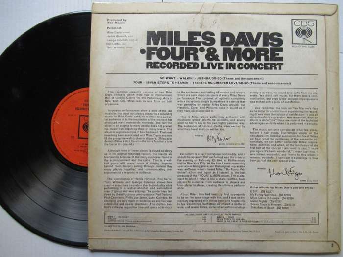 MILES DAVIS - FOUR & MORE - UK - VG+ / VG