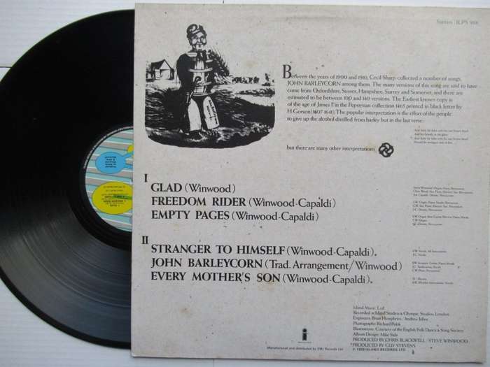 TRAFFIC - JOHN BARLEYCORN  MUST DIE - UK VG /EX