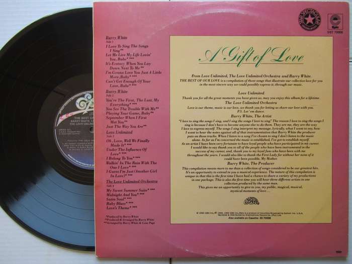 BARRY WHITE -THE BEST OF OUR LOVE - RSA - VG+ /VG 2 LP GATEFOLD