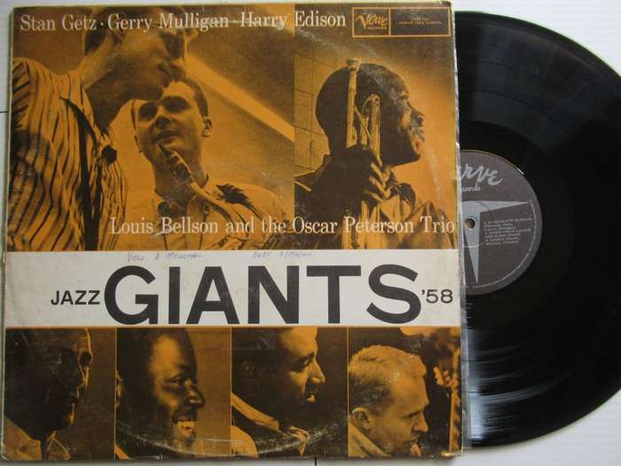 GETZ MULLIGAN  EDISON  BELLSON AND THE OSCAR PETERSON TRIO - JAZZ GIANTS - RSA -VG- /VG