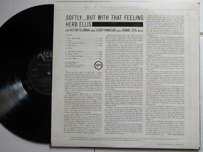 HERB ELLIS - SOFTLY BUT THAT FEELING - JAPAND VG /VG