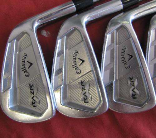 CALLAWAY RAZR X IRONS 3-PW, 4-PW HAS DYNAMIC GOLD S-300 STEEL SHAFTS, 3 HAS PROJECT X RIFLE SHAFT