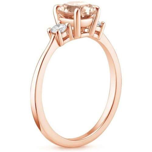 Vintage Promise  Champagne Crystal Sapphire Gem 18K Rose Gold Plated Wedding Ring