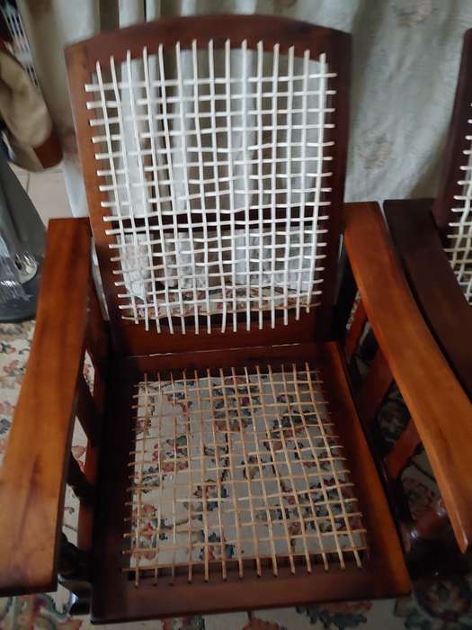 ANTIQUE MATCHING MORRIS CHAIRS  SOUTH AFRICAN STINKWOOD with free matching riempie stoel