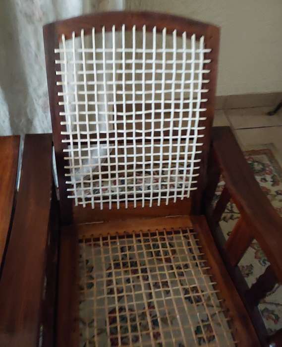 ANTIQUE MATCHING MORRIS CHAIRS  SOUTH AFRICAN STINKWOOD with free matching riempie stoel