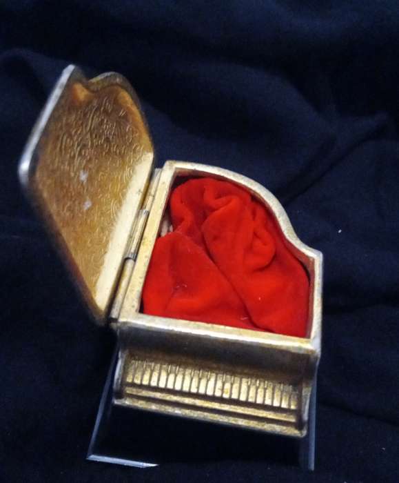Rare Antique Collectable Oriental made Piano Trinket Box  5 cm x 4.5 cm x 3 cm Height