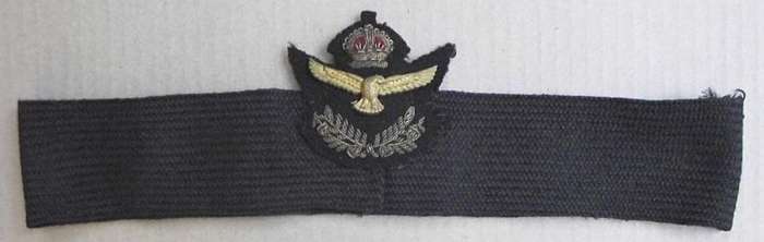 1930's-40's SOUTH AFRICAN AIRFORCE SAAF OFFICERS CAP BAN With BADGE Colin Owen # C95