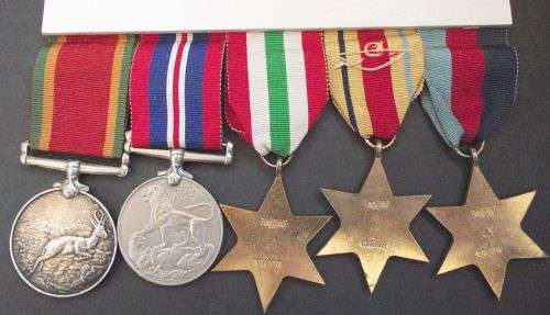 WORLD WAR 2 MEDAL GROUP INCL AFRICA STAR WITH 8th ARMY CLASP NAMED&NUMBERED 1st COY SAEC WITH PAPERS