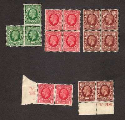 Great Britain KGV BLOCKS incl CONTROL PAIRS ! -Mint
