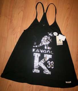 Kangol - Black Racerback  vest (silver detail) size Small