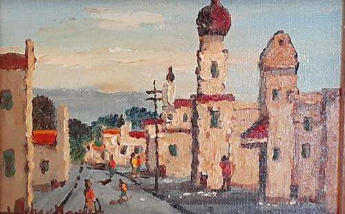 LOVELY LUTHER MARAIS SIGNED oil on canvas on board 23 x 15.5.5 cm