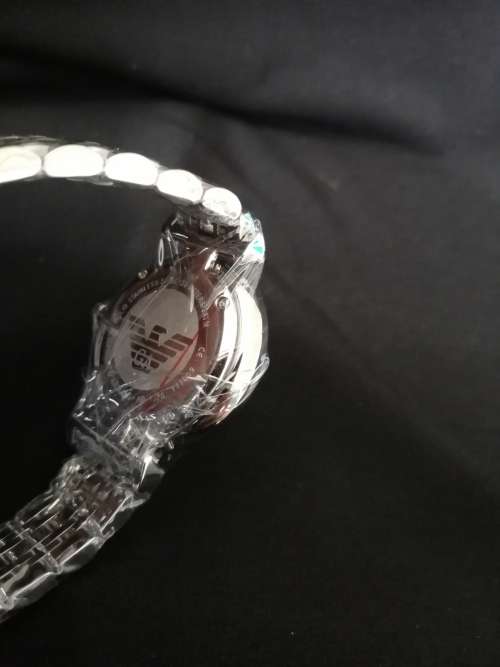 EMPORIO ARMANI WHITE CRYSTAL PAVE DIAL LADIES WATCH (AR1925)
