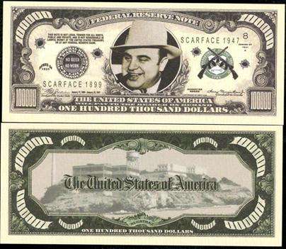 AL CAPONE GANGSTER MILLION DOLLAR BILL