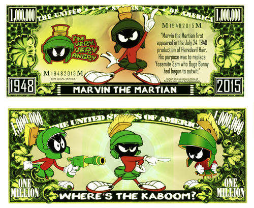 MARVIN THE MARTIAN MILLION DOLLAR BILL