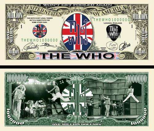 THE WHO  NOVELTY MILLION DOLLAR BILL