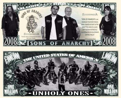 SONS OF ANARCHY NOVELTY MILLION DOLLAR BILL