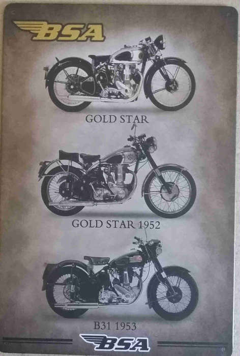 BSA motor cycles. Metal sign                      mt25