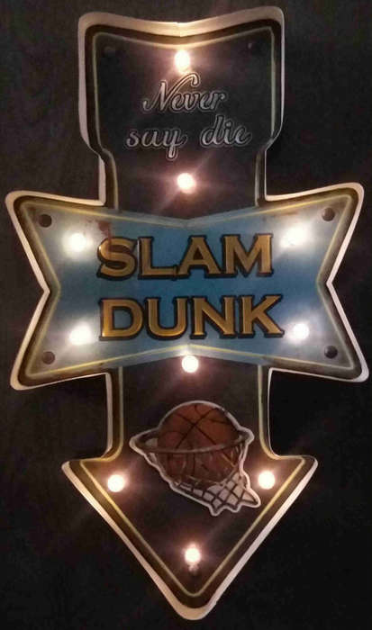 Slam dunk , metal light sign.