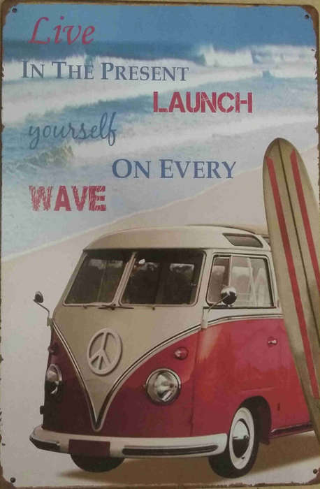 Combi, Live, Launch, wave  metal sign.