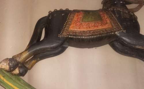 Vintage, wooden Curved Rocking Horse.