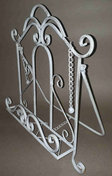 Metal book stand.