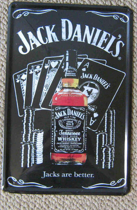 Jack Daniels poker metal sign