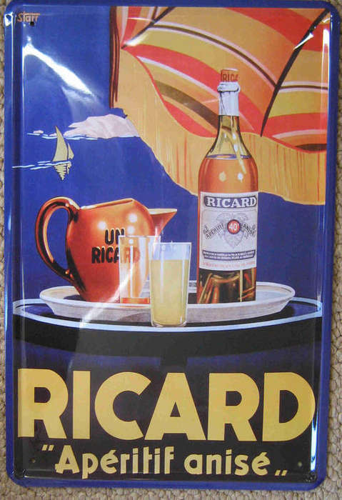 Ricard anise aperitif vintage style metal style                                     mt4