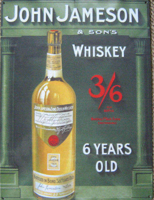 Jameson Irish Whiskey metal vintage style pub sign.    mt4