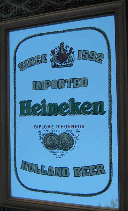 Heineken bar mirror