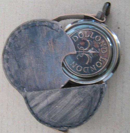 Compass in leather container. Dolland compass                                     nb3