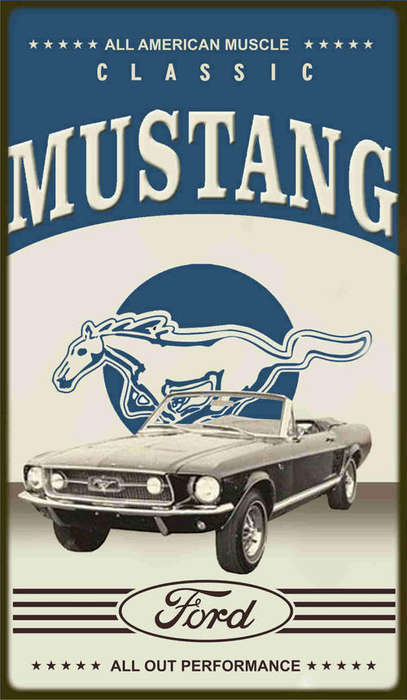 Mustang BIG  metal sign. 44 x 68cm