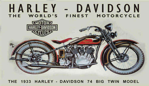 Harley Davidson BIG. Distressed  metal sign. 73 x 48cm               mt36