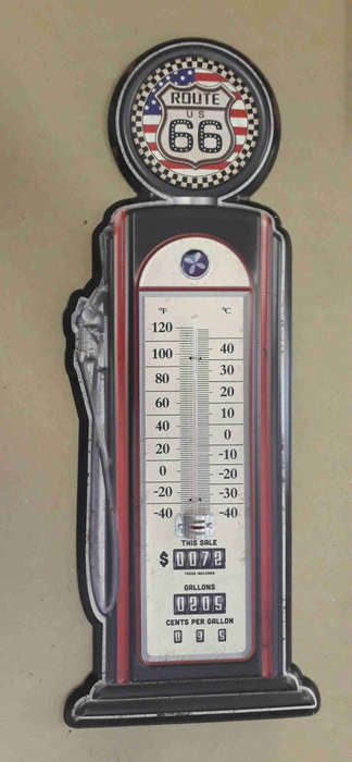 Route 66 metal Thermometer.