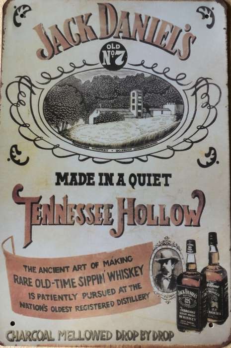 Jack Daniels Tennessee Hollow metal sign