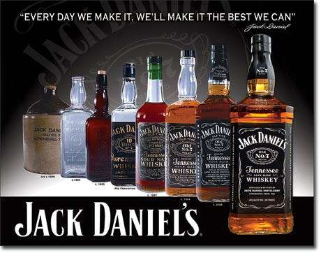 Jack Daniel`s bottles metal sign