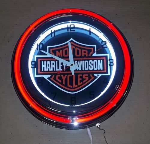 Harley-Davidson double neon clock. 220V