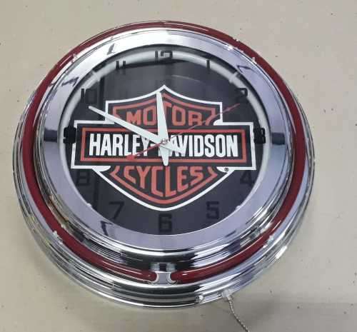 Harley-Davidson double neon clock. 220V