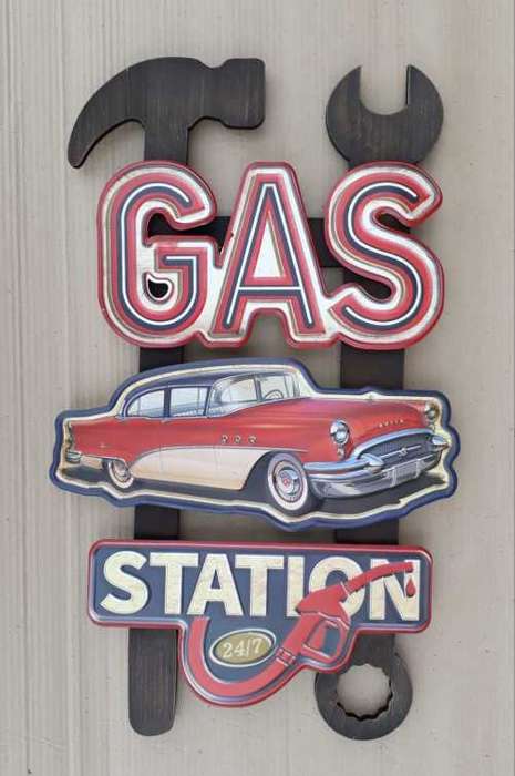 Gas station board. Garage / wall decor.