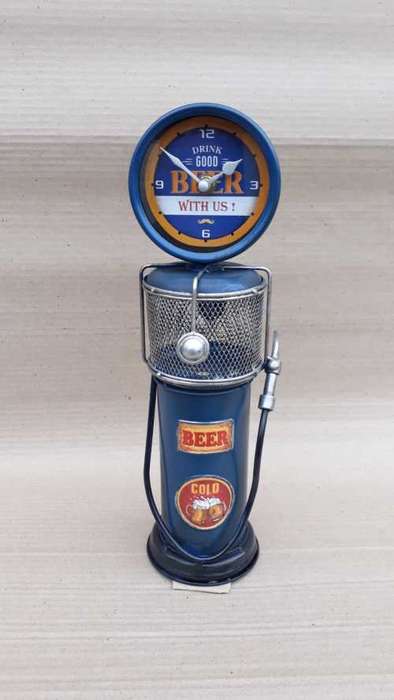 Beer metal fuel pump ,clock and money box.