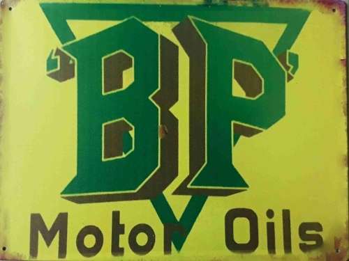 BP Motor Oil distressed vintage style metal sign