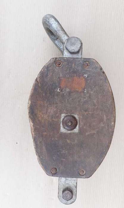 Vintage Wooden triple Pulley. OLD